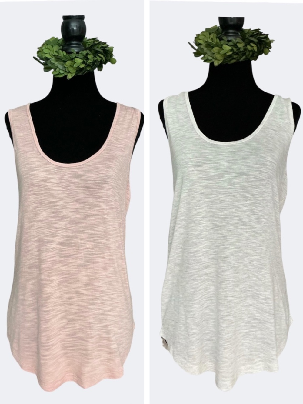 Bundle 2 Madewell Scoop Neck Flowey Tank Tops Pink Grey SZ S